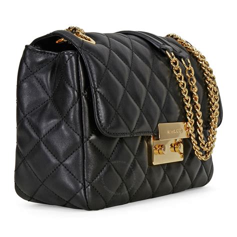 michael kors sloan bag black|Michael Kors leather shoulder bag.